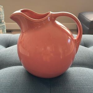 Vintage Rose Ball Pitcher approx 7” x 9”